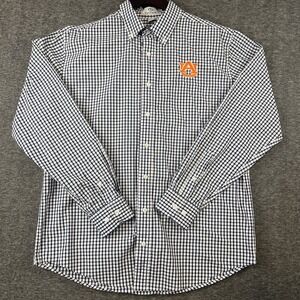 Vantage Auburn University Men's Large‎ Blue White Plaid Long Sleeve Button Down